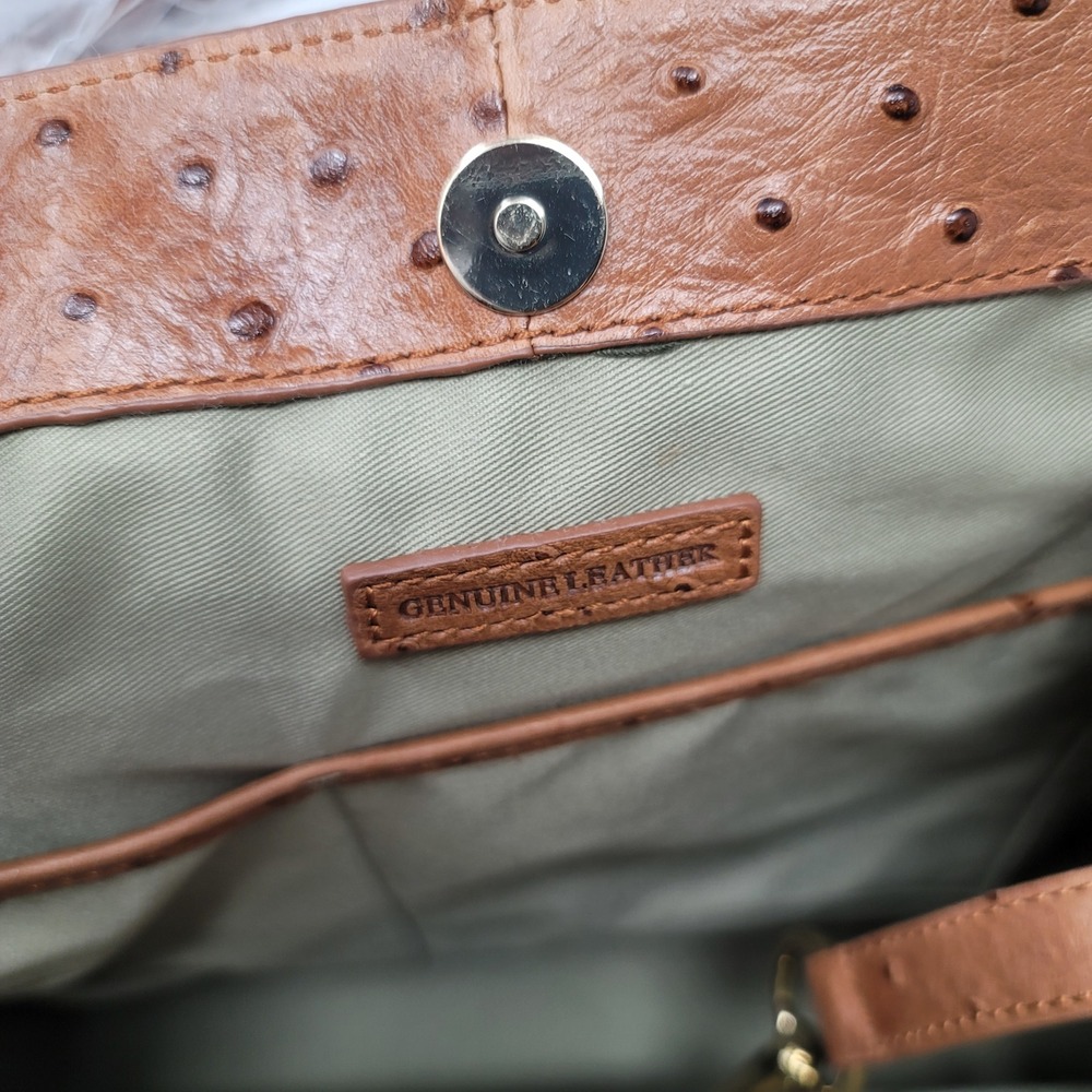 G.I.L.I. Got It Love It Natural Ostrich Roma 2 Tote Shoulder Bag Dust Bag - Picture 9 of 15